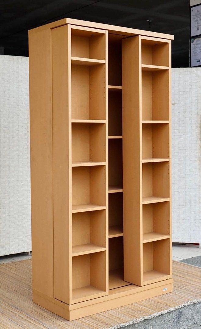 Sliding Bookshelves (Category: Shelves, Cabinets & Racks) located in Manila. Submitted by elliefurnies31 (Listing ID 1431616103, Image 3). Description: JAPAN SURPLUS FURNITURE "MOCO" SLIDING OPEN BOOK SHELF WITH MULTIPLE ADJUSTABLE SHELVES Size 34.5L x 17W x 71H in inches (AS-IS ITEM) *Minimal Scratch Only IN GOOD CONDITION.