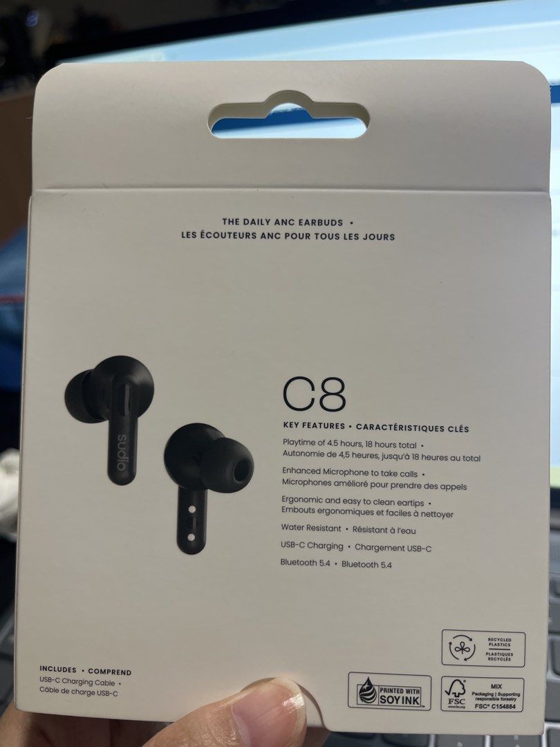 Sudio C8 ANC Earbuds - Black