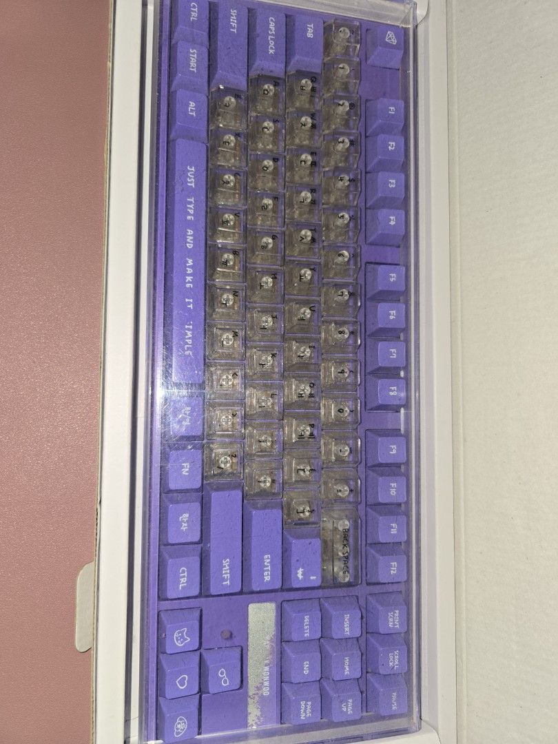 SVT WONWOO Love Packed Keyboard (Category: Computer Keyboard) located in Quezon City. Submitted by algeaania (Listing ID 1431693170, Image 3). Description: Keyboard with box itself, only problem is nagbakbak talaga yung sa may name nya (I believe known issue talaga sya from the time na narelease talaga product) Wired connection included Free acrylic cover Meet-up for test try possible. Delivery via courier possible as well RFS: As a finance perso
