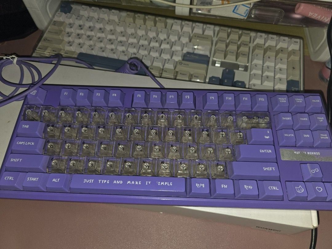 SVT WONWOO Love Packed Keyboard (Category: Computer Keyboard) located in Quezon City. Submitted by algeaania (Listing ID 1431693170, Image 1). Description: Keyboard with box itself, only problem is nagbakbak talaga yung sa may name nya (I believe known issue talaga sya from the time na narelease talaga product) Wired connection included Free acrylic cover Meet-up for test try possible. Delivery via courier possible as well RFS: As a finance perso