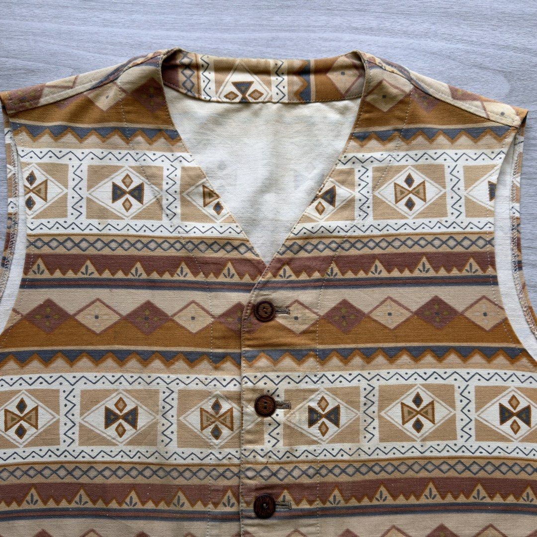 Vintage Master Jim Aztec Vest (Category: Vests) located in Zamboanga. Submitted by timelytreasuresthrift (Listing ID 1431595563, Image 3). Description: Vintage Master Jim Astec Vest Very Good Condition Actual measurements: 21.5 Length 23.5 Width Php 800 + sf.