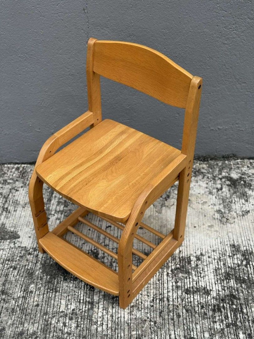 Wooden Study Chair Adjustable Study Chair for Children Solid Wood (Category: Chairs) located in Valenzuela. Submitted by jmalano (Listing ID 1431710213, Image 3). Description: Solid wood adjustable study chair Made in Japan, solid, hard and heavy Valenzuela City pick up location. 1pc available .