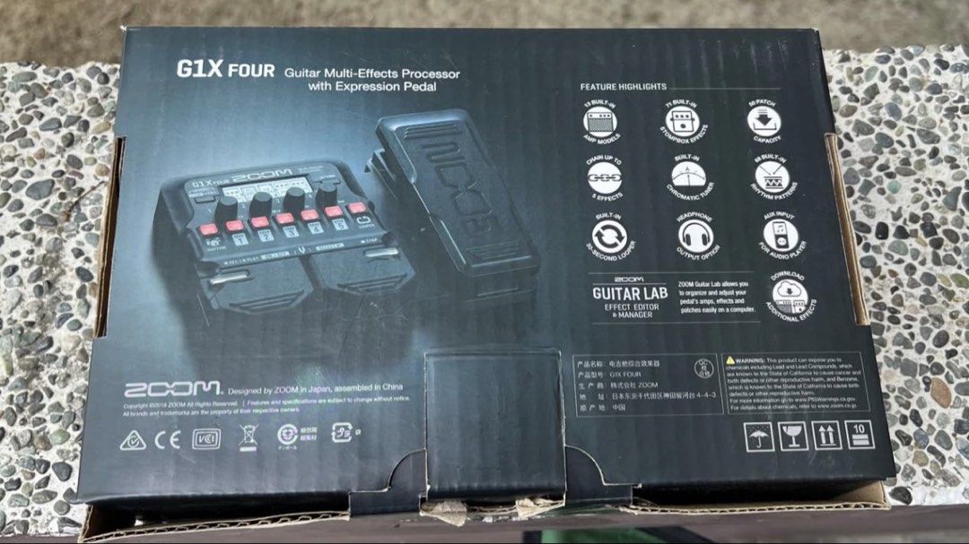 Zoom G1X FOUR Guitar Multi-Effects Processor (Category: Musical Instruments) located in Silang. Submitted by wolfbabe00 (Listing ID 1431716878, Image 1). Description: - Zoom G1X FOUR multi-effects processor with expression pedal. - Includes amp models and a variety of stompbox effects. - Built-in looper for creative performances. - Headphone output for silent practice and aux input for audio players. - Use Zoom Guitar Lab to easily organize and a