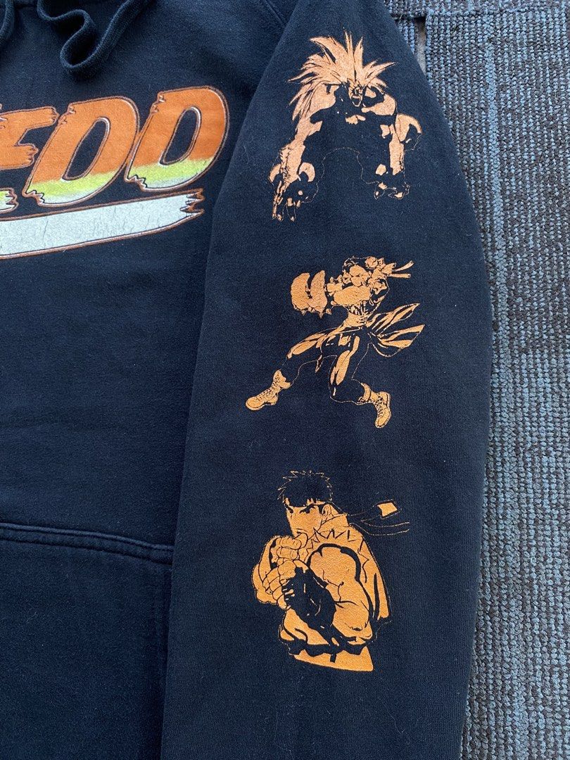 2021 Zedd x Street Fighter (Category: Coats, Jackets and Outerwear) located in Taguig. Submitted by offther4ck (Listing ID 1431903819, Image 2). Description: - Few issues: ( Hairlines on the “Zedd Print, provided pic in the last slide ) - Color Rate 8.5/10 - Width: 22 inches - Length: 28 inches .