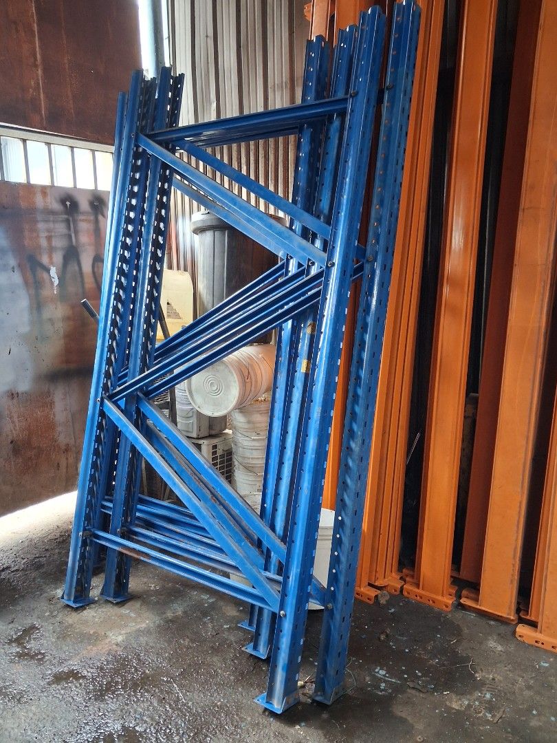 2 bay Industrial Racking System - Blue and Orange, Furniture & Home ...