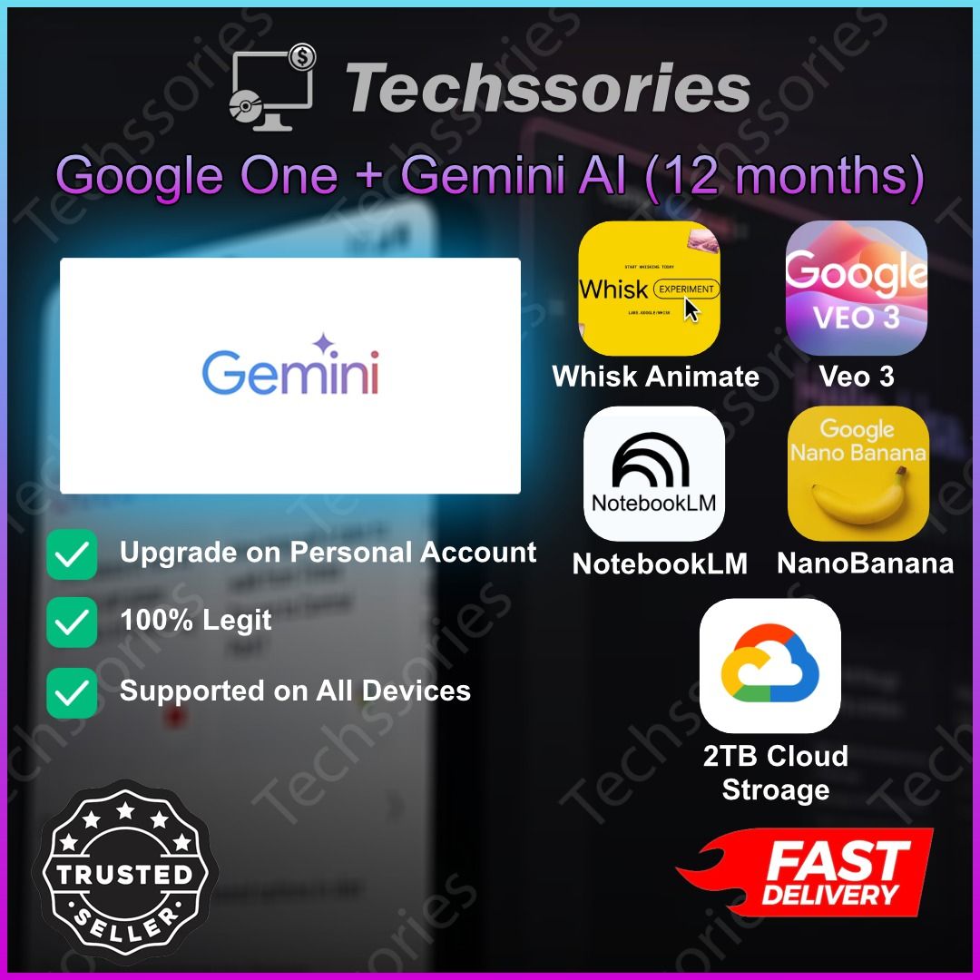 💥 CHEAPEST Google Gemini AI Pro 12 Months + Google One 5TB Storage ...