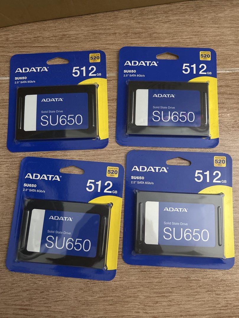ADATA SU650 512GB SSD (Category: Hard Disks & Thumbdrives) located in Quezon City. Submitted by digiq (Listing ID 1431830541, Image 1). Description: - ADATA SU650 512GB SSD - 2.5" SATA 6Gb/s interface - Perfect for upgrading laptops and desktops - Enjoy faster boot times - Improve overall system performance Brandnew and sealed products. Guaranteed Original items. Location : Quezon City 🚚 SHIPPING & PICKUP: ✅ Same-Day: Lalamove / Grab / Move It ✅