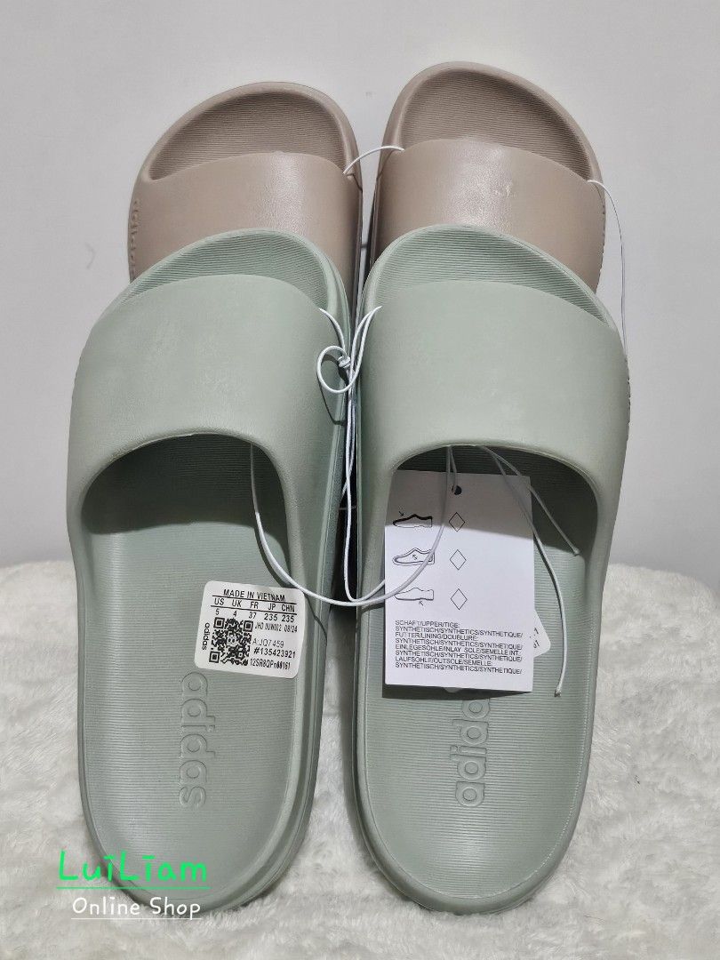 Adidas Adilette Lumia Slides (Category: Slippers and slides) located in Marikina City. Submitted by luiliam (Listing ID 1431851649, Image 2). Description: Adidas Adilette Lumia Slides Size 37/23cm Taupe & Matcha Green Color *copycat/not OG Good quality Php 380.