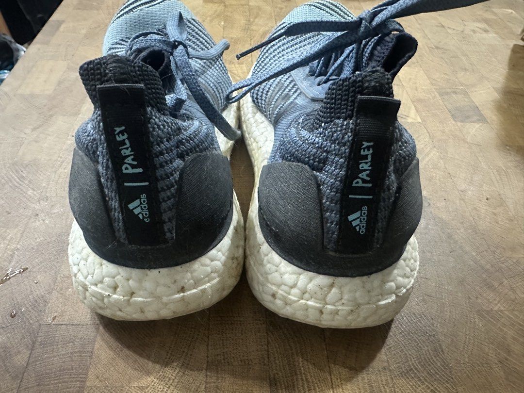 Adidas Ultraboost Parley Sneakers (Category: Sneakers) located in Taguig. Submitted by myalist (Listing ID 1431825019, Image 2). Description: Used Adidas Ultraboost Parley sneakers - Blue colorway - Parley branding on heel - Sock-like Primeknit upper - Boost Midsole In Fair Condition P1000 only PLEASE MANAGE YOUR EXPECTATIONS SINCE THIS IS A USED ITEM. Item is located in Taguig City PM me for details. .