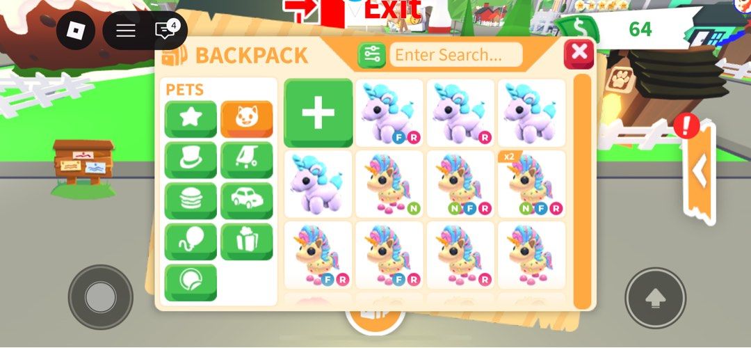 Adopt Me Pets - Unicorns, Hamsters, and More! (Category: In-Game Products) located in Manila. Submitted by alfarouq30 (Listing ID 1431991043, Image 1). Description: Balloon unicorn - 2750 Giant Panda - 2150 Cryptid - 1800 Dalmatian - 1050 Mini pig - 600 Strawberry Shortcake Bat Dragon - 620 Cow - 650 Cabbit - 520 Candicorn - 220 Neon Candicorn - 820 Neon Fairy Bat Dragon - 850 Candyfloss - 420 Neon Cow - 1500.