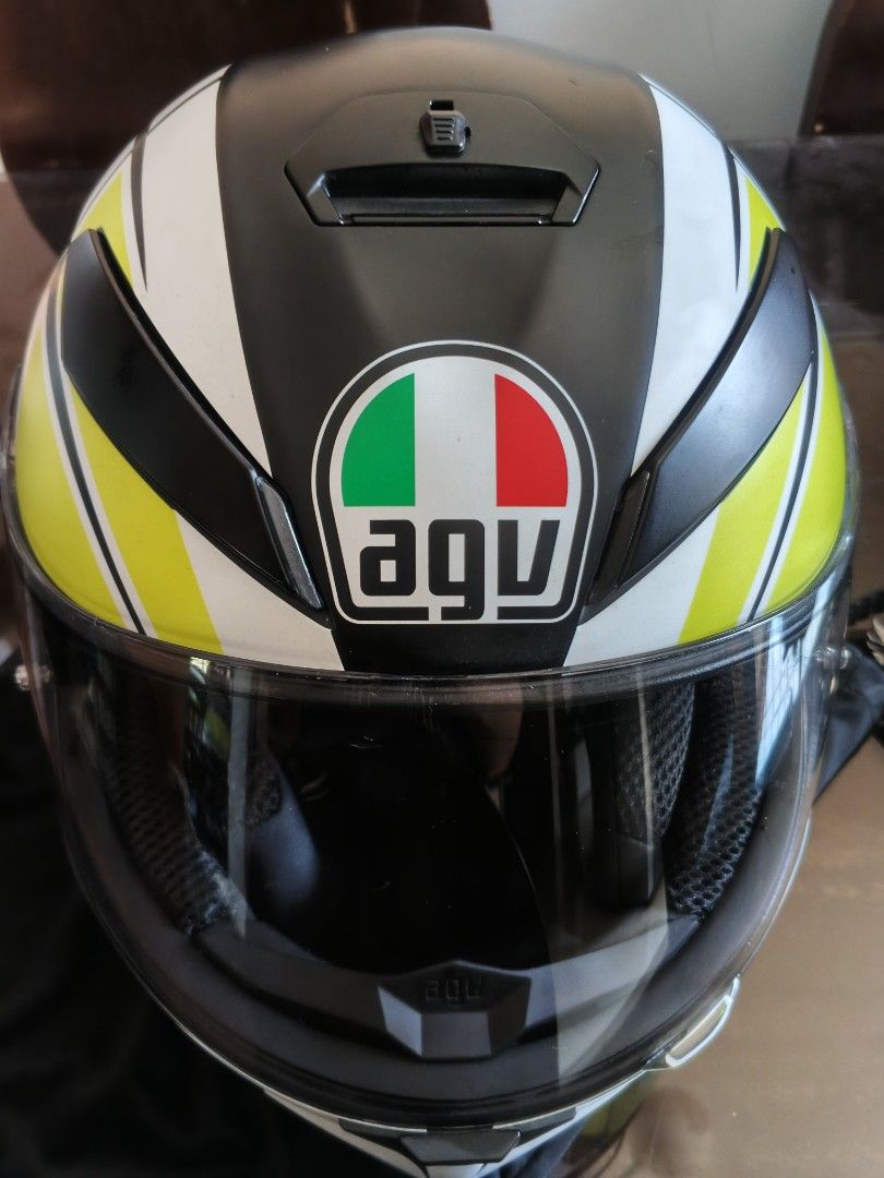 AGV Motorcycle Helmet (Category: Helmets and other Riding Gears) located in Tanza. Submitted by antares0048 (Listing ID 1431802041, Image 1). Description: AGV motorcycle helmet Minsan lang nagamit, like new pa. size small. no scratches, no dents and no paint crack. never nabagsak..
