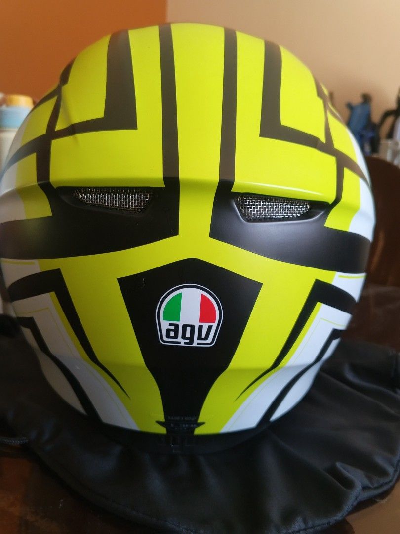 AGV Motorcycle Helmet (Category: Helmets and other Riding Gears) located in Tanza. Submitted by antares0048 (Listing ID 1431802041, Image 2). Description: AGV motorcycle helmet Minsan lang nagamit, like new pa. size small. no scratches, no dents and no paint crack. never nabagsak..