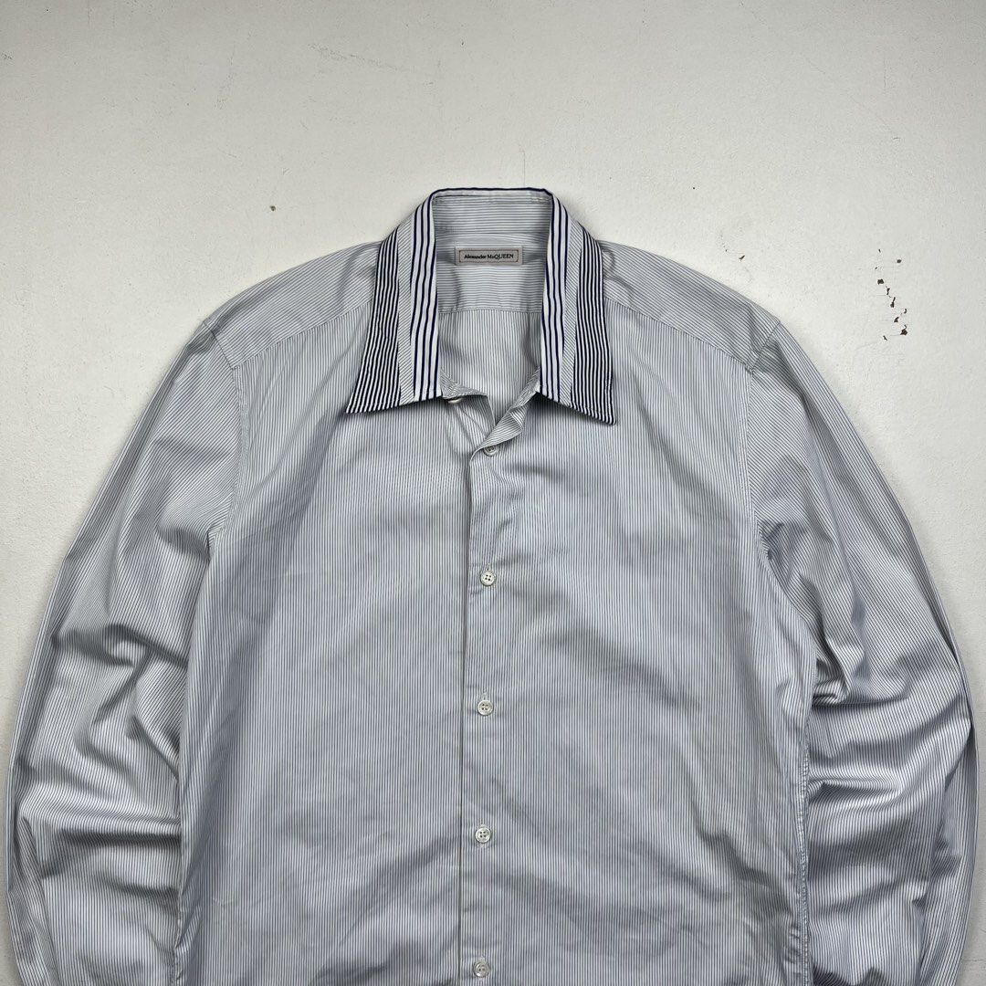 Alexander McQueen Pinstripe Long-sleeve (Category: Coats, Jackets and Outerwear) located in Manila. Submitted by _jaime (Listing ID 1431954401, Image 2). Description: Alexander McQueen Pinstripe Long-sleeve Excellent Condition Size: 15+ Shoulder: 17 inches Chest width: 20 inches Sleeve: 26.5 inches Length: 30.5 inches 1,500 price is negotiable .