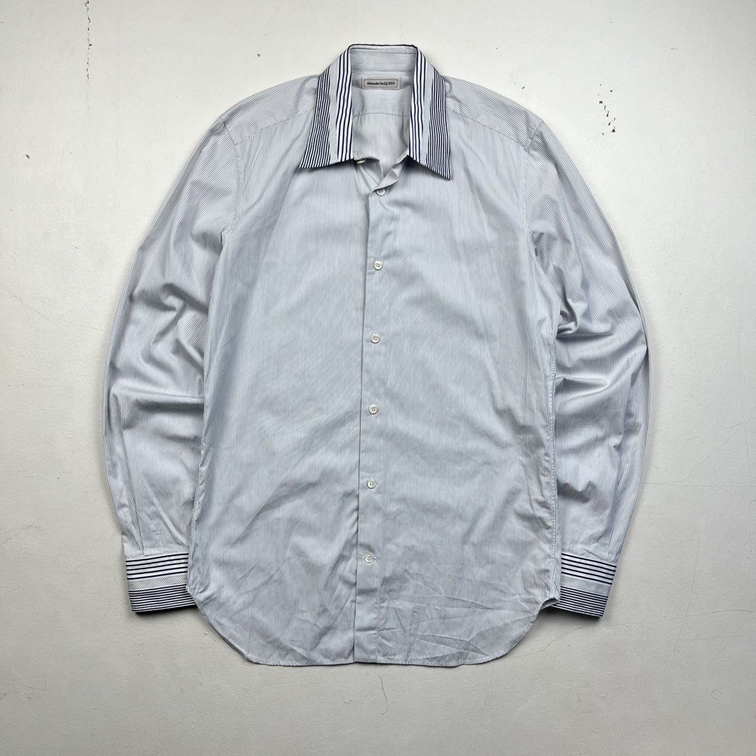 Alexander McQueen Pinstripe Long-sleeve (Category: Coats, Jackets and Outerwear) located in Manila. Submitted by _jaime (Listing ID 1431954401, Image 1). Description: Alexander McQueen Pinstripe Long-sleeve Excellent Condition Size: 15+ Shoulder: 17 inches Chest width: 20 inches Sleeve: 26.5 inches Length: 30.5 inches 1,500 price is negotiable .