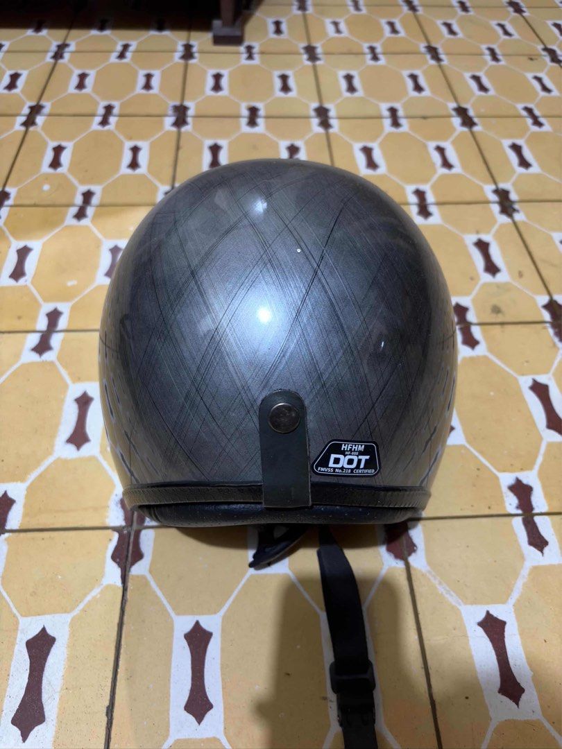 AMZ Half Face Classic Helmet (Category: Helmets and other Riding Gears) located in Caloocan City. Submitted by loidthrift (Listing ID 1431939219, Image 3). Description: Size: Large Free shipping.