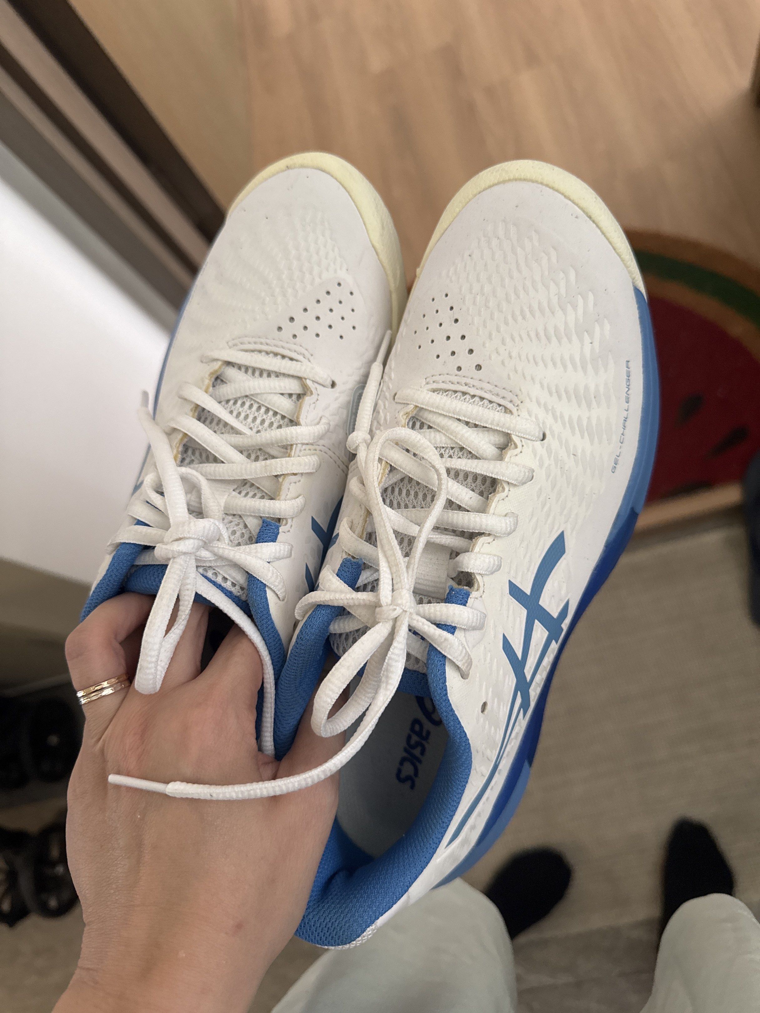 Asics Gel-Challenger 13 Tennis Shoes - US 8 (Category: Sneakers) located in Singapore. Submitted by misskay89 (Listing ID 1431860702, Image 3). Description: - Asics Gel-Challenger 13 tennis shoes - Size: US 8, UK 6, EUR 39.5, 25.0 cm - Made in Vietnam - Minimal wear - Great for tennis or everyday use.