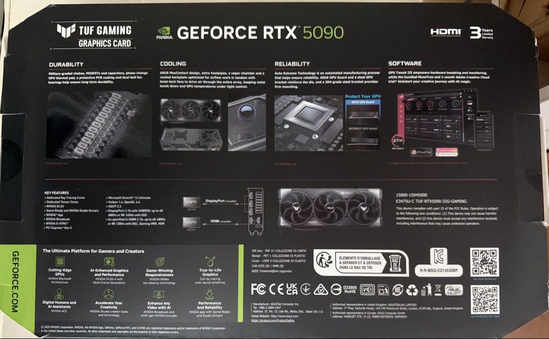 ASUS TUF Gaming GeForce RTX 5090 Graphics Card Empty Box442013919468605441