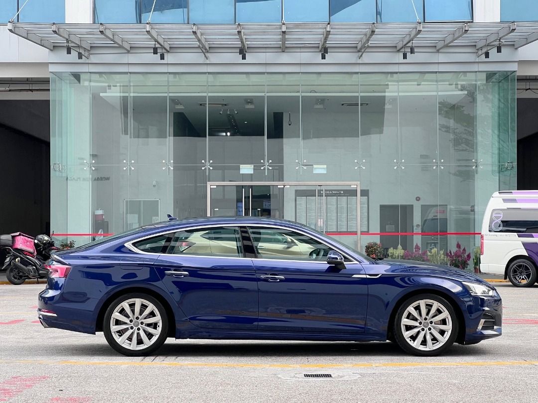 Audi A5 Sportback 2.0 TFSI S tronic Design (A) (Category: Used Cars) located in Singapore. Submitted by idealauto (Listing ID 1431894704, Image 3). Description: Vehicle Features 4 cylinder in-line 16 valve turbocharged, 187bhp, transmission 7 speed (a) S-tronic, torque 320 Nm, acceleration 7.3s (0-100 km/h), top speed 240 km/h Accessories Reverse camera,electric park brake,multi function steering wheel, keyless entry, keyless engine start, multi-
