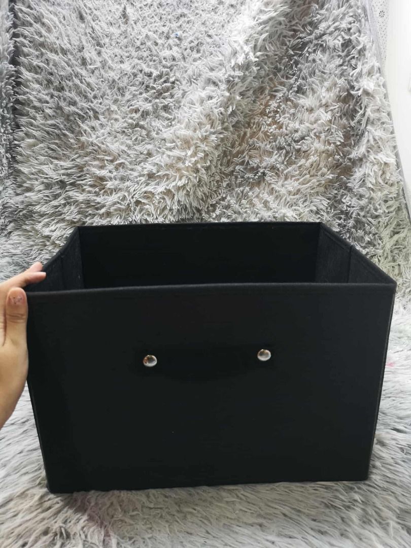Black Fabric Storage Box (Category: Storage Boxes & Baskets) located in Santa Cruz. Submitted by jmy_surplus.2 (Listing ID 1431798964, Image 2). Description: Size ; L - 10 W - 15 Color ; Black Type ; Storage Box Brand ; No brand Material ; Fabric Style ; Black Storage Box LR 75 JMY 5 Batch #198.