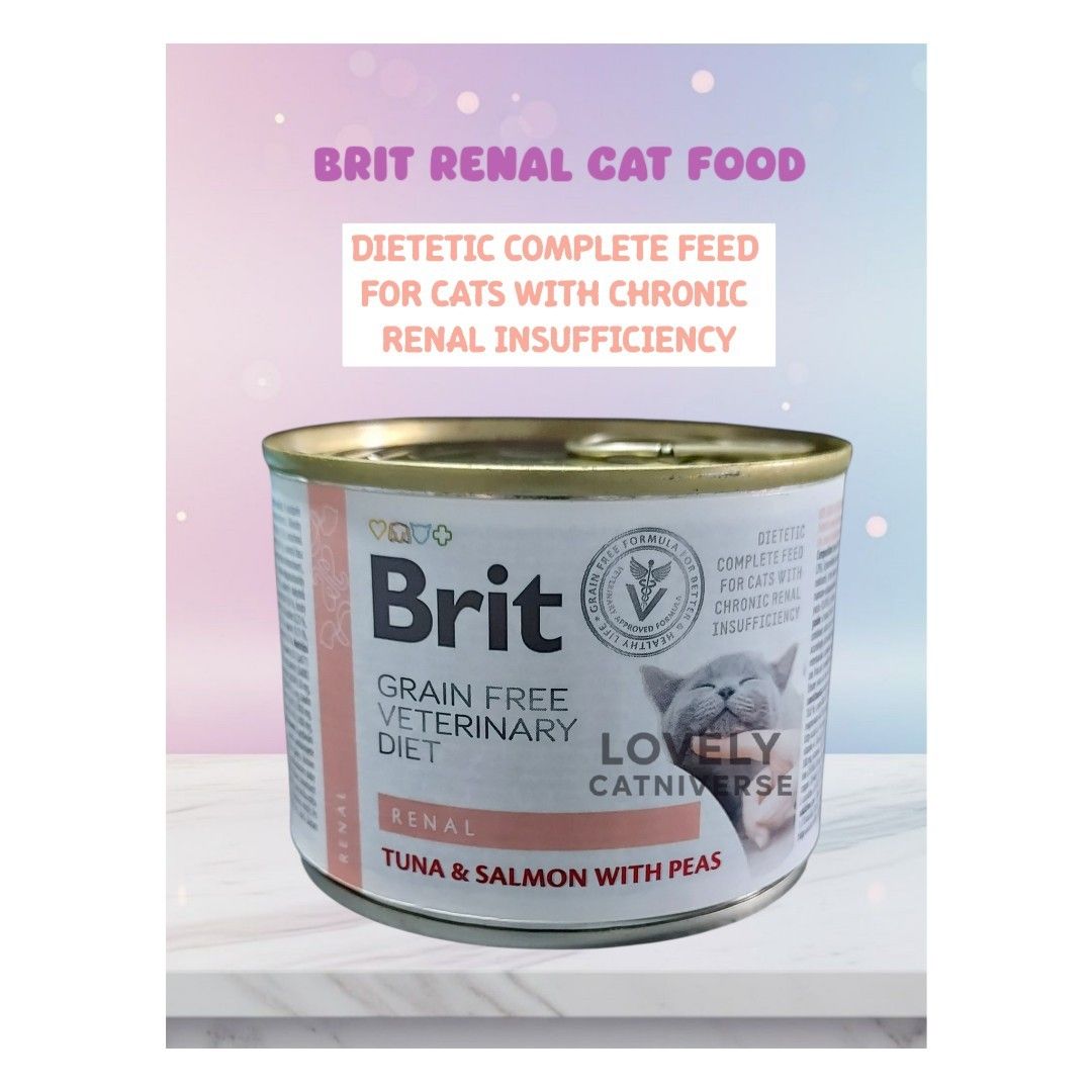 BRIT RENAL WET CAT FOOD (Category: Pet Food) located in Paranaque City. Submitted by lovelycatniverse (Listing ID 1431920089, Image 1). Description: BRIT RENAL WET CAT FOOD (200g) Dietetic Complete Feed for cats - support of renal function in case of chronic renal insufficiency. Indications: 👉🏻Chronic renal insufficiency Contraindications: 👉🏻Kittens 👉🏻Pregnant and nursing cats Composition: eggs (26%), yellow peas (25%), salmon protein hydro