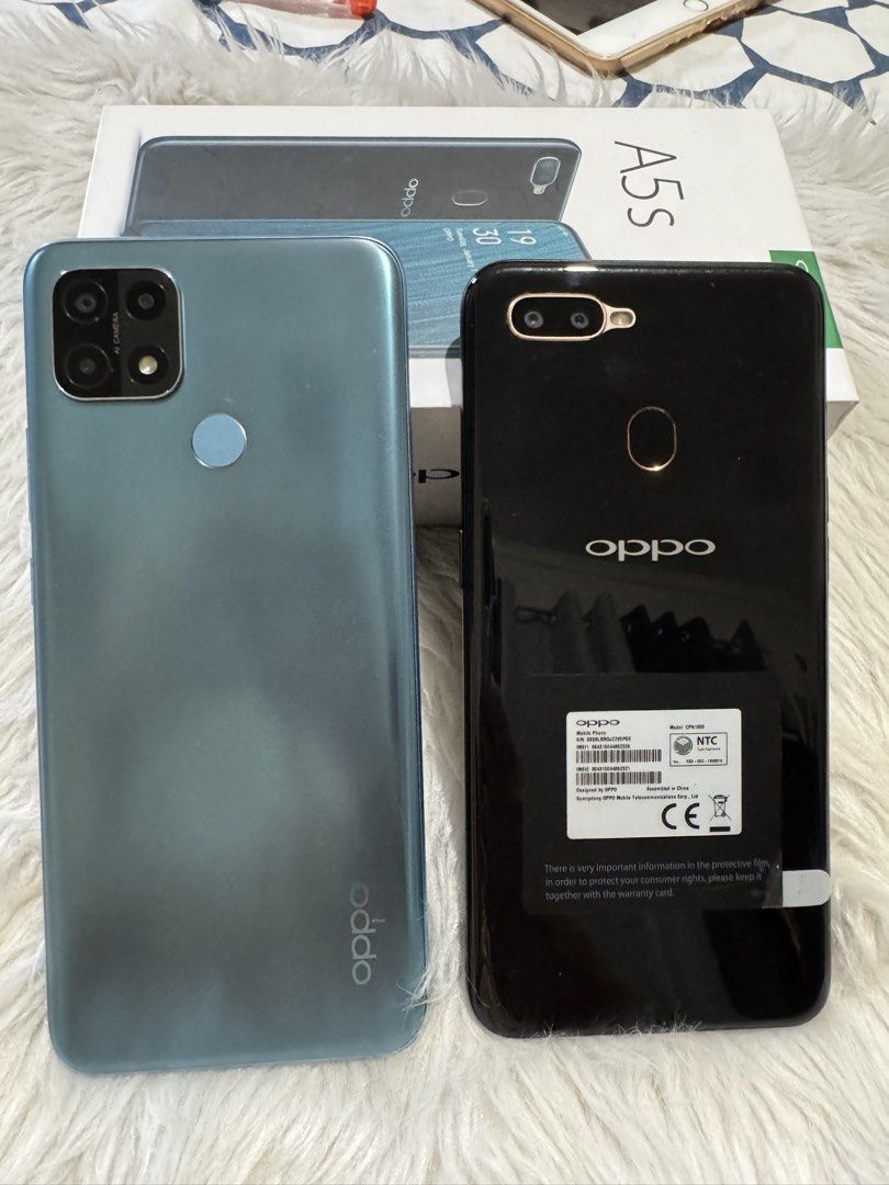 Bundle Oppo A5S & OppoA15S (Category: OPPO) located in Bocaue. Submitted by mamikyuti (Listing ID 1431879640, Image 1). Description: selling two phones: an A5S with its original box and an A15S without a box. Both phones are legit/original, have smooth performance, and are being sold without chargers. You’re open to low offers for both. OppoA5s-32gb OppoA15s-64gb.