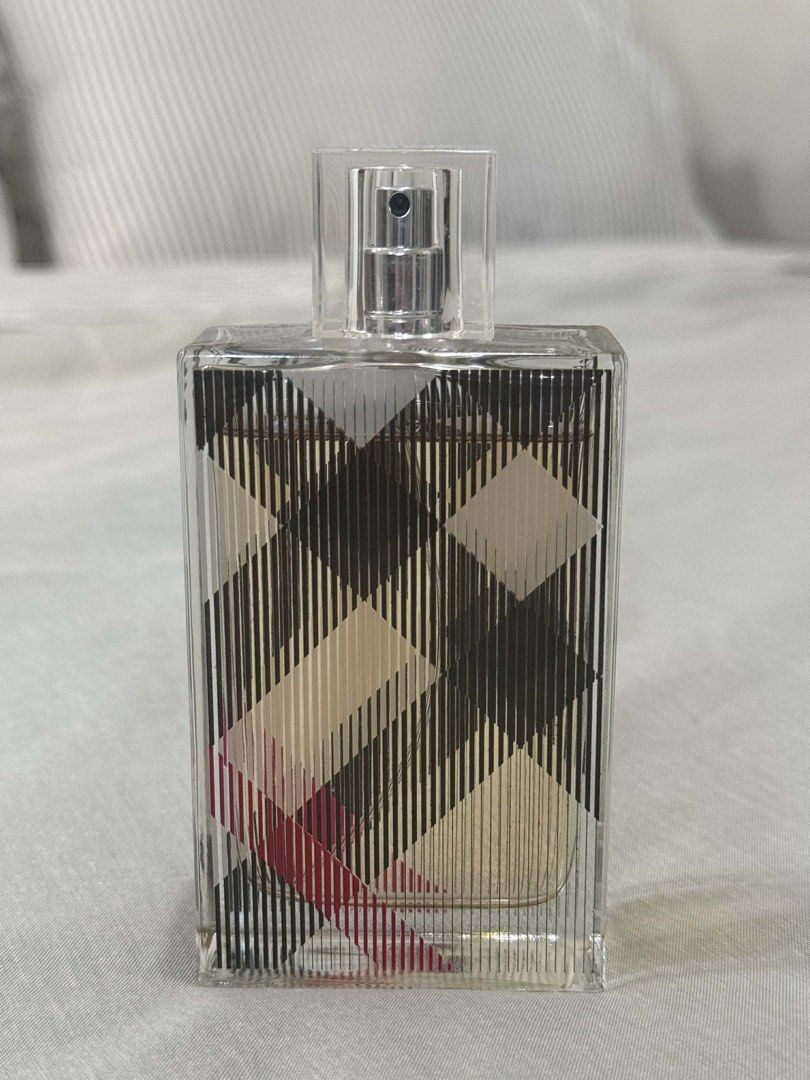 Burberry Brit for Women Eau de Parfum (Category: Fragrance & Deodorants) located in Pasig City. Submitted by dripcounty (Listing ID 1431994752, Image 1). Description: Burberry Brit for Her Eau de Parfum 100ml * Bought in Doha, Qatar * No Box * Top notes are Almond, Lime and Pear * Middle notes are Candied Almond, Sugar, Peony and Dragée * Base notes are Vanilla, Tonka Bean, Amber and Mahogany.