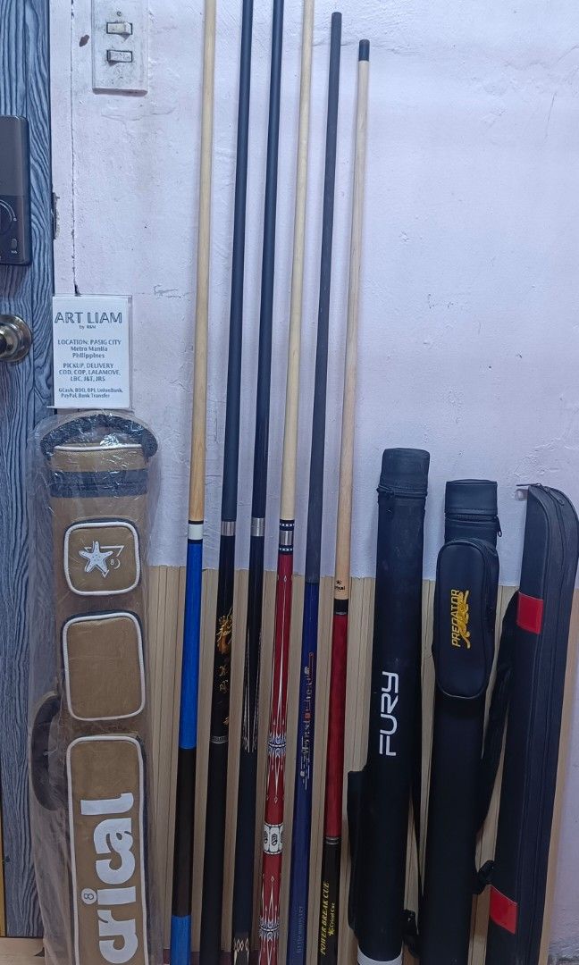 CHAMPION Cue Stick Tako (Category: Billiards and Bowling) located in Pasig City. Submitted by artliam888 (Listing ID 1365636741, Image 1). Description: CHAMPION Billiard Cue Stick Tako + Soft Case . BRANDNEW never been used . Price 2,499 only, orig price 4,600 . * 12.5mm Red Layered Hard Tip * 19oz * 147.3cm / 58inchez * ABS Fiber Threaded Ferrule Low Deflection * Rock Maple Shaft * Stainless Butt * Radial Joint w/ joint protector . Manggahan, Pa