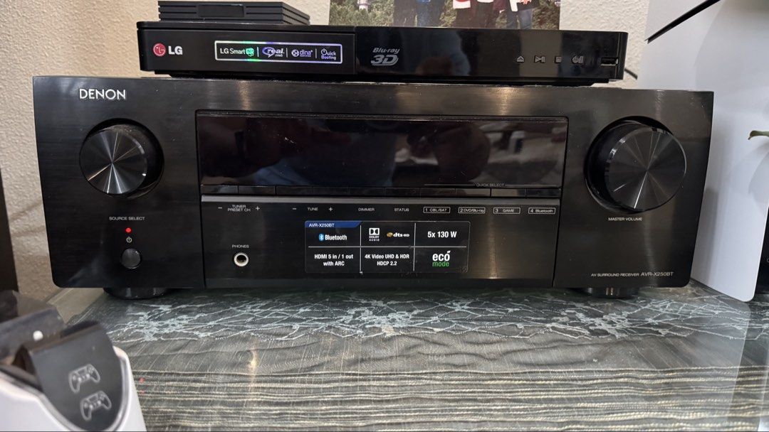 Denon AVR-X250BT Receiver, Hoffman Speakers, and Subwoofer, Audio ...