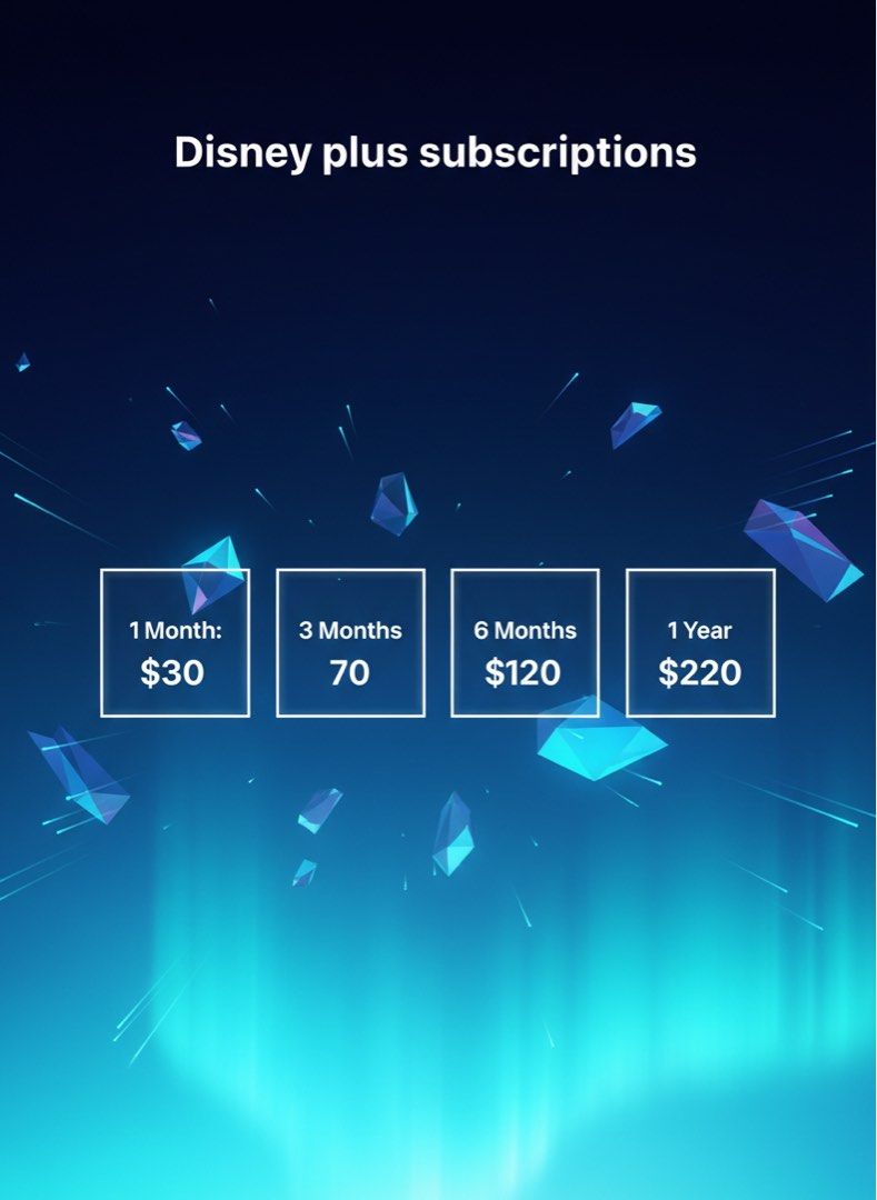 Disney plus subscriptions, 門票＆禮券, 禮品卡、印花 - Carousell