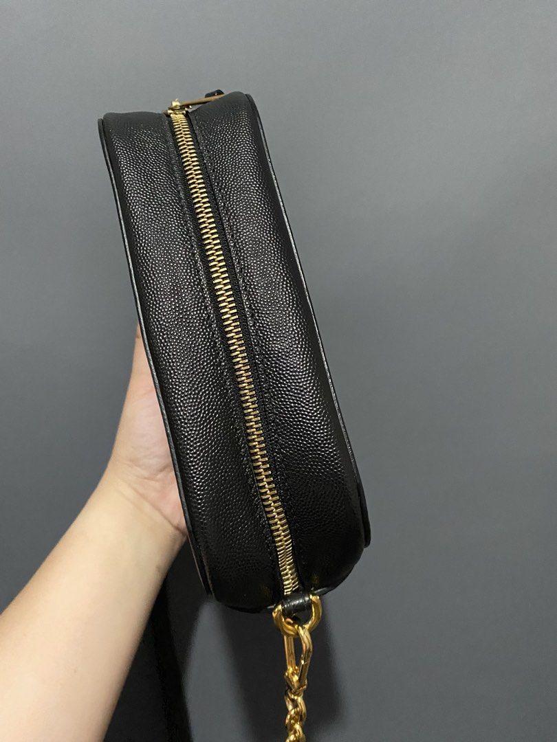 Furla Metropolis Mini Crossbody Bag (Category: Luxury Bags & Wallets) located in Batangas. Submitted by bagstolove3.0 (Listing ID 1431945403, Image 3). Description: - Authentic Furla Metropolis Mini crossbody bag - Color: Black - Gold-tone hardware - Chain strap - Zip closure - Furla logo detail - Interior includes Furla label and product tag - Made in Italy - Material: Genuine Leather.