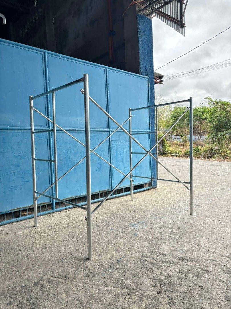 G.I. Scaffolding H-Frame (Category: Construction & Building Materials) located in Manila. Submitted by kimjatradingcc19 (Listing ID 1431899003, Image 3). Description: Baguio City and nearby areas Google map - https://maps.app.goo.gl/NbwunQuRfTj97X4E7?g_st=ic - Sturdy steel scaffolding frame - Ideal for construction or renovation - Silver-colored steel - Features multiple cross-braces for stability - Ready for use - Provides a safe working environ