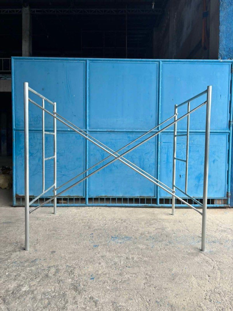 G.I. Scaffolding H-Frame (Category: Construction & Building Materials) located in Manila. Submitted by kimjatradingcc19 (Listing ID 1431899003, Image 2). Description: Baguio City and nearby areas Google map - https://maps.app.goo.gl/NbwunQuRfTj97X4E7?g_st=ic - Sturdy steel scaffolding frame - Ideal for construction or renovation - Silver-colored steel - Features multiple cross-braces for stability - Ready for use - Provides a safe working environ