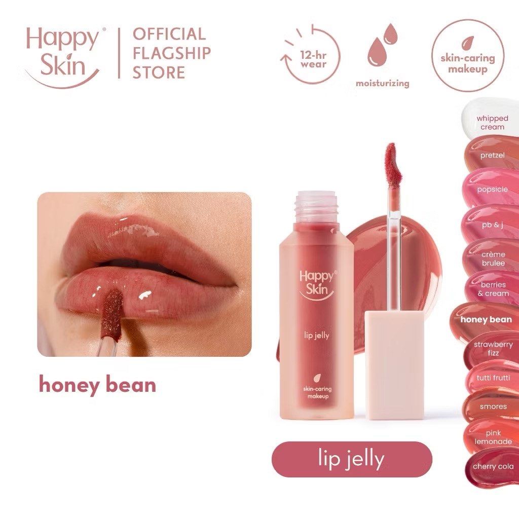 Happy Skin Lip Jelly (Category: Makeup) located in Mandaluyong City. Submitted by paowyyy (Listing ID 1431847738, Image 2). Description: Shade✨ Cherry Cola Honey Bean.