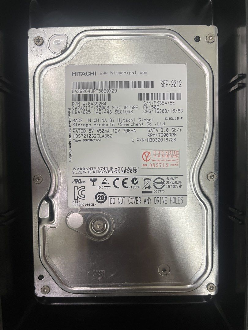 Hitachi 320GB 3.5" SATA Hard Drive