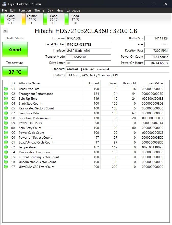 Hitachi 320GB 3.5" SATA Hard Drive453762918583511042