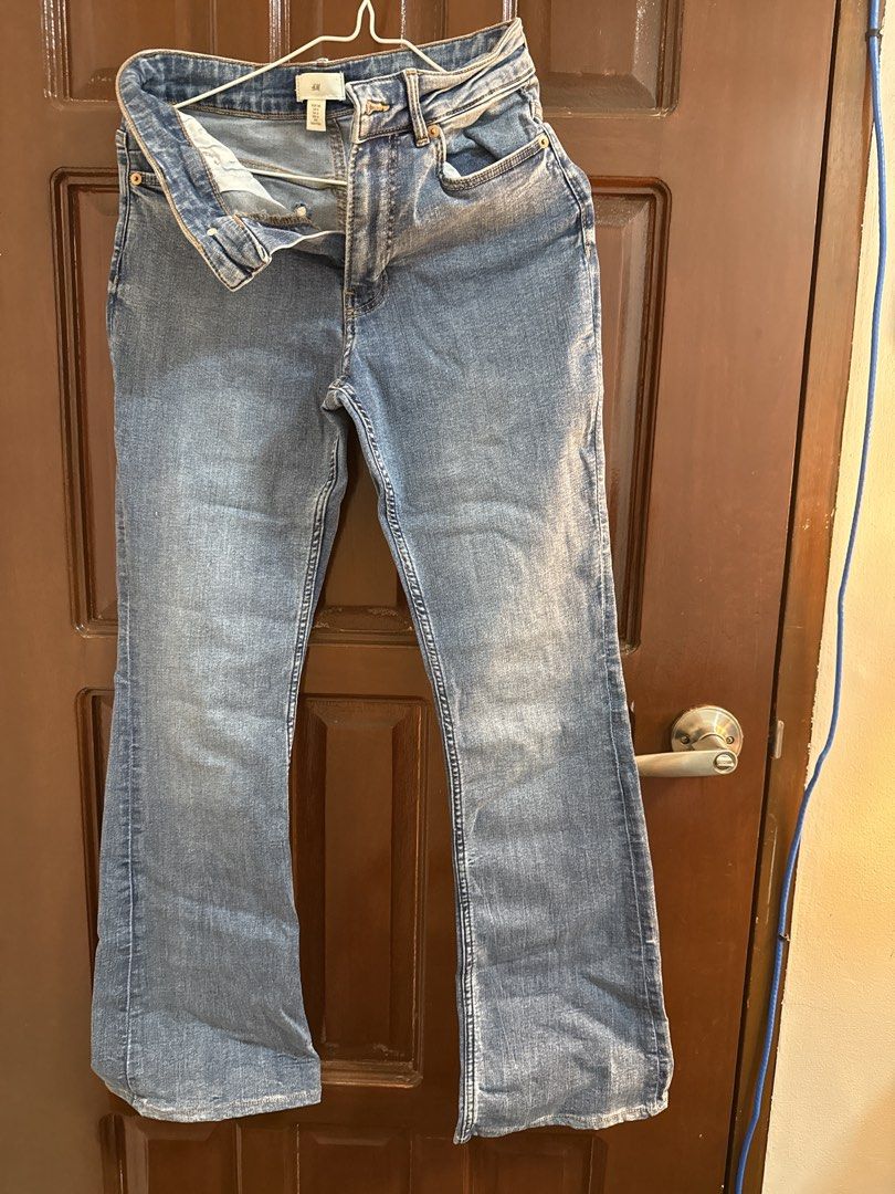H&M Flare Jeans - EUR 38 (Category: Jeans) located in Bulacan. Submitted by tidycorner (Listing ID 1431827741, Image 1). Description: - H&M flare jeans - Light blue wash - Classic five-pocket design - Comfortable fit - Used 2x only - Flared leg - Size: EUR 38, US 6, CA 6, MX 6, CN 6 - Great for retro styles .