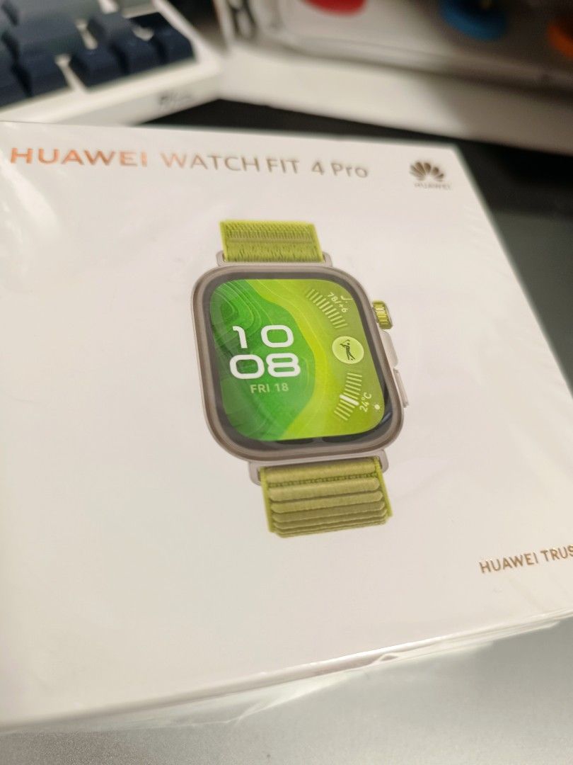 Huawei Watch Fit 4 Pro (Category: Wearables & Smart Watches) located in San Juan, La Union. Submitted by choppingblockd (Listing ID 1431955685, Image 2). Description: Huawei Watch Fit 4 Pro Includes: - Yellow Green, Black & Silver Nylon strap - Dark Green & Beige silicone strap - Screen protector - Charging cable - Original box packaging https://consumer.huawei.com/en/wearables/watch-fit4-pro/specs/ SF c/o Buyer.