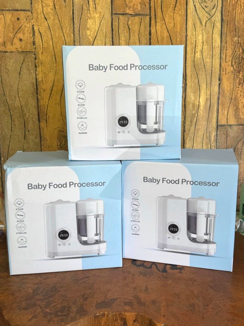 Kiumo Baby Food Processor (Category: Weaning & Toddler Feeding) located in Imus. Submitted by pacific.mermaids (Listing ID 1431925198, Image 2). Description: - Multifunctional: Steam, blend, sterilize, and warm baby food. - Powerful: 300W steam function, 120W blend function. - Safe Materials: Made with 304 stainless steel and Tritan/PP. - Child-Safe: Features child safety locks. - Easy to Clean: Designed for convenient cleaning. - Large Capacity: