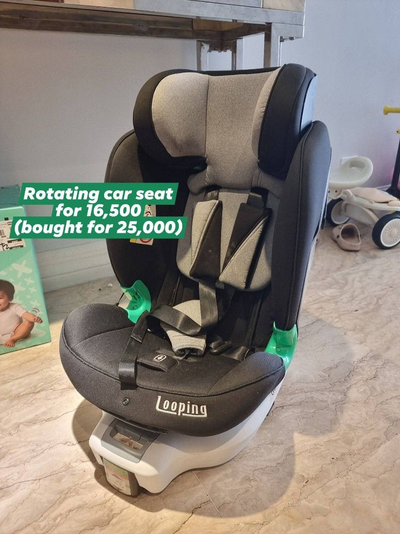 Looping 360 Car Seat (Category: Car Seats) located in Quezon City. Submitted by carizzacastelo (Listing ID 1431872524, Image 1). Description: - Looping 360 All-in-One Car Seat - 360-degree rotation for easy access - Follows safety standards.