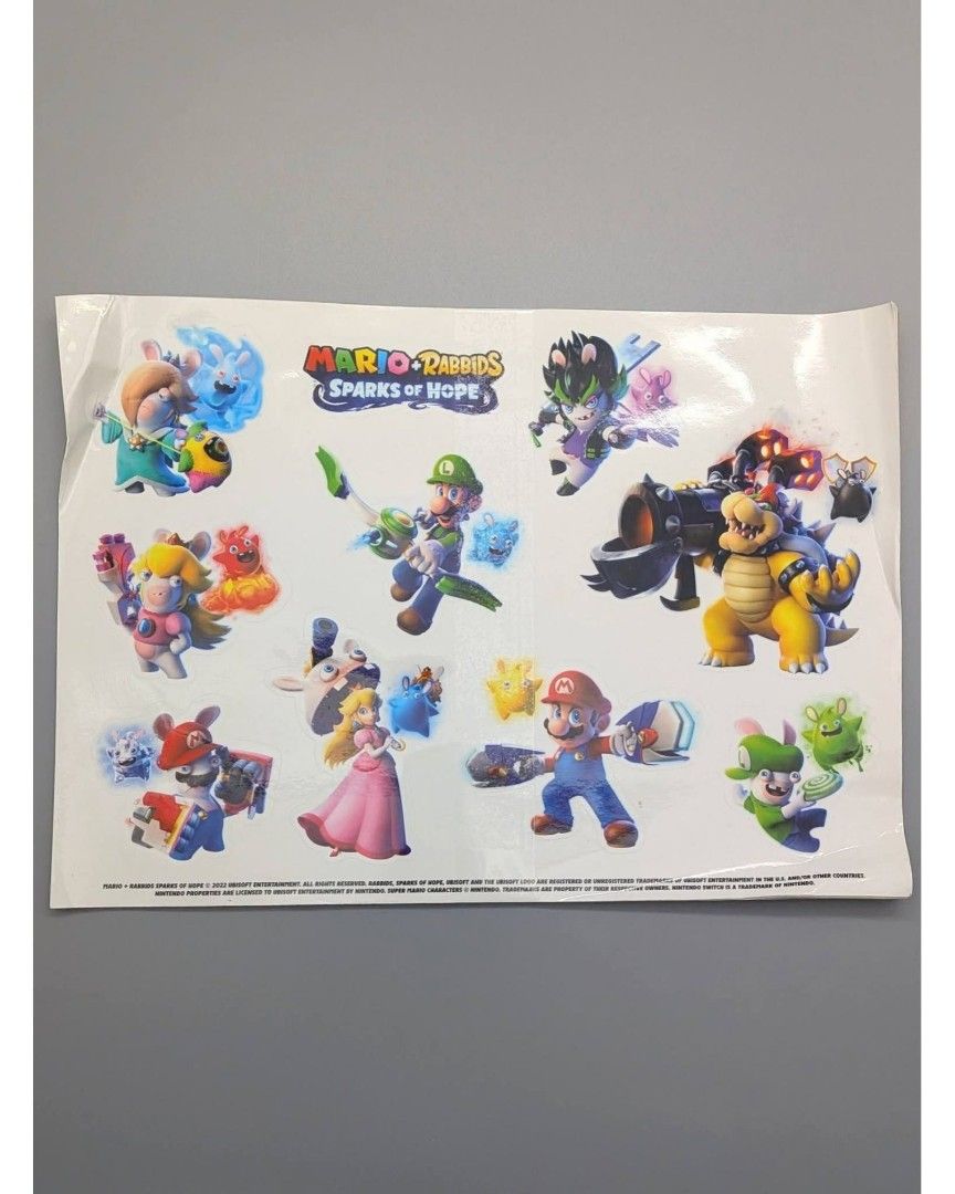 Mario + Rabbids Sparks of Hope Sticker Sheet, Hobbies & Toys ...