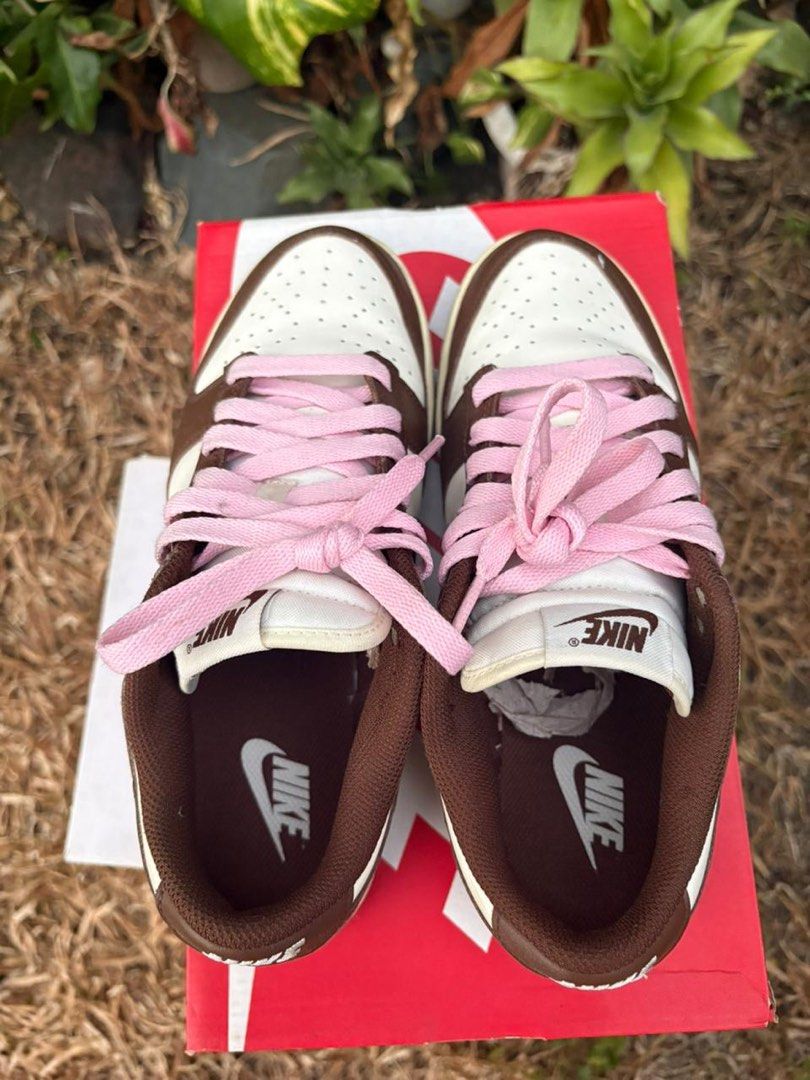 Nike Dunk Low - Cacao wow (Category: Sneakers) located in Pasig City. Submitted by jsvvv (Listing ID 1431981967, Image 3). Description: Nike Dunk Low cacao wow -like new -size 7 mens/8.5 women’s -comes in 3 shoe laces -3k Nike Air Jordan 1 Low Pastel Plum -used twice -size 7 mens/8.5 womens -3k.