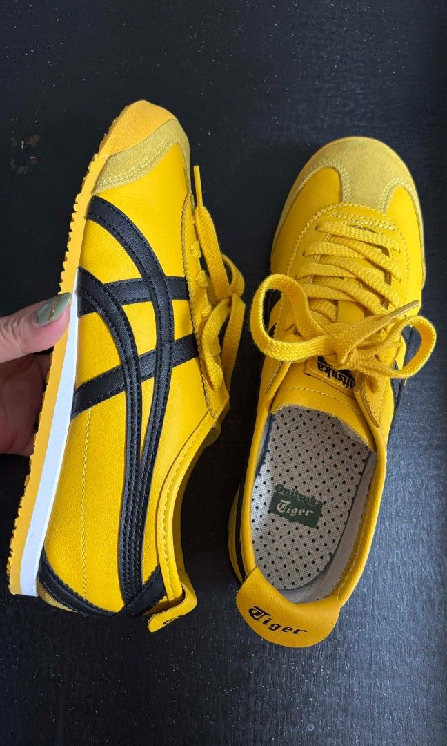 Onitsuka Tiger Mexico 66 Yellow Sneakers (Category: Sneakers) located in Taguig. Submitted by prelovedbychasantos21 (Listing ID 1427551007, Image 1). Description: Bought in Japan 24.5CM FREE shipping within Taguig to Makati area RFS: Too big for me, need ko pala mag size down :( Note: No box po, paper bag lng. Iniwan yung box sa Japan..