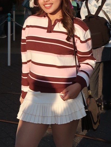Pink brown stripes longsleeves (Category: Longsleeves) located in Caloocan City. Submitted by philocalyph (Listing ID 1431820495, Image 1). Description: perf for spring / autumn.