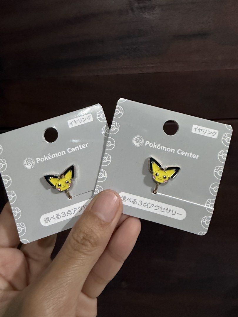 Pokemon Center Pichu Earrings (Category: Earrings) located in Angono. Submitted by everythingpetite (Listing ID 1431933703, Image 1). Description: Pichu Clip Earrings from Pokemon Center RFS: I don't like clip earrings, I only noticed when we got home from our trip. Meetup: SM Angono (weekdays and weekends TV5 Mandaluyong Office (weekdays-office hours) Delivery: Booking c/o buyer, kindly advise if pick up point is from Angono, Rizal or Mandaluyon