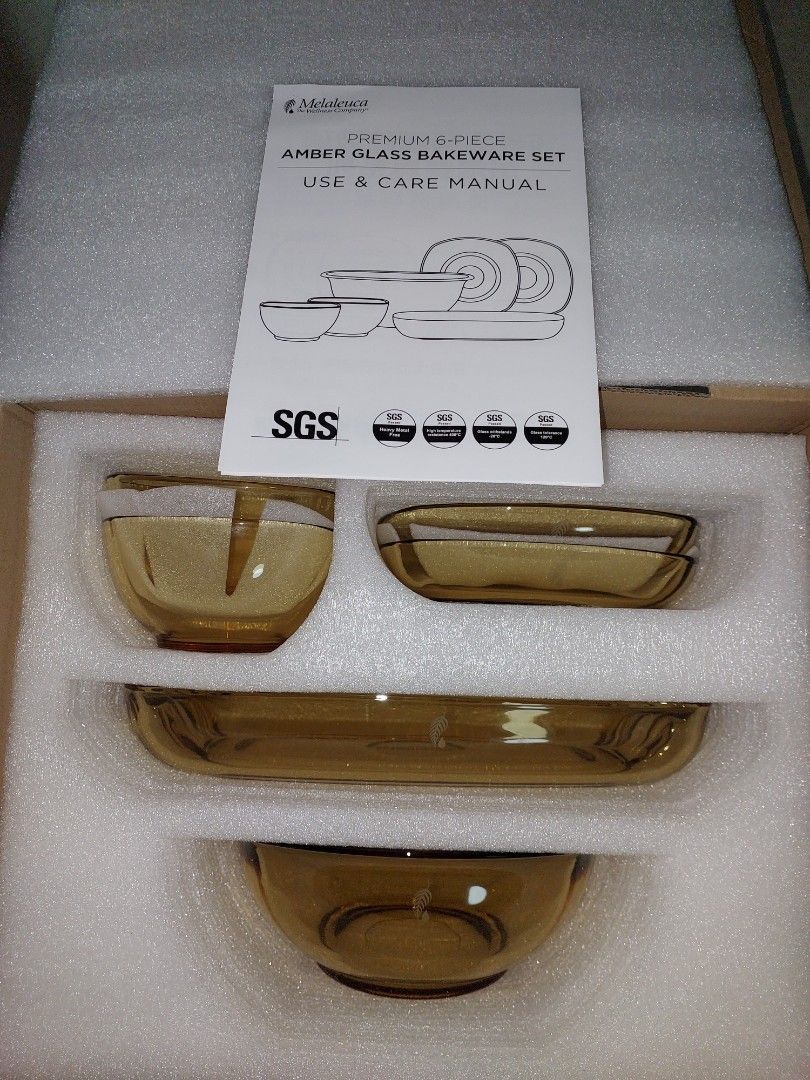 Premium 6-Piece Amber Glass Bakeware Set458186326551439360