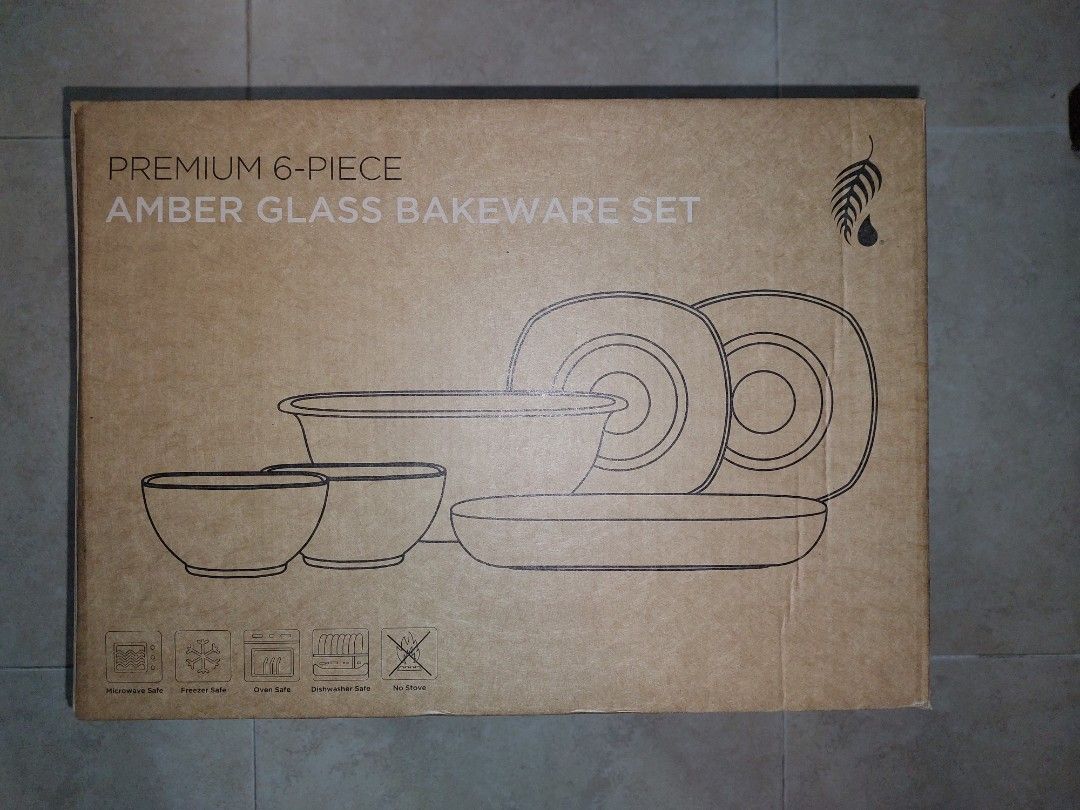 Premium 6-Piece Amber Glass Bakeware Set458186326551439362