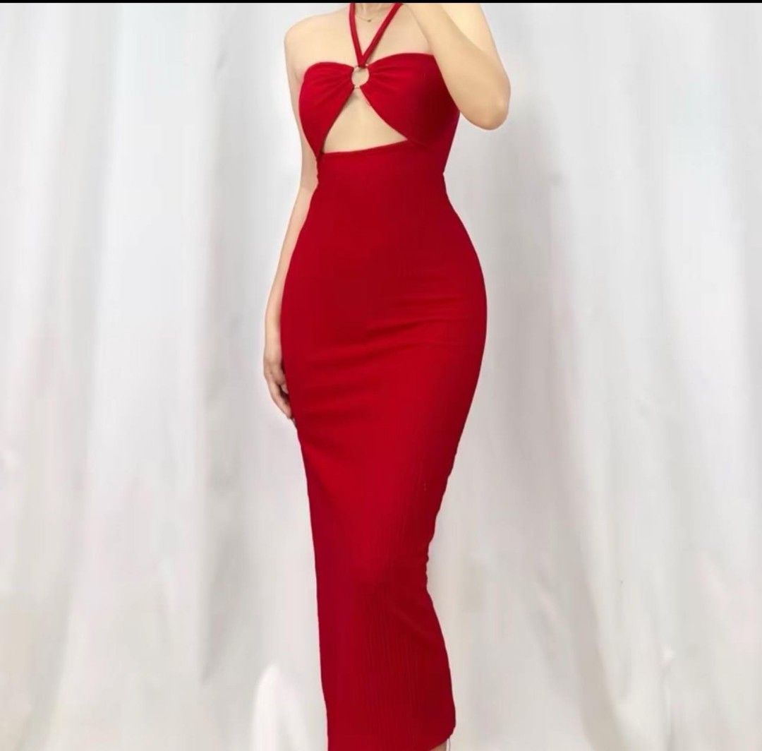 Red Halter Neck Cutout Maxi Dress (Category: Dresses) located in Quezon City. Submitted by jrmill (Listing ID 1431906660, Image 1). Description: .
