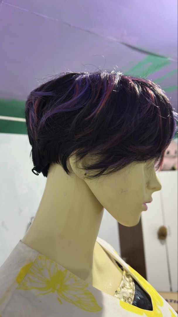 Short Wig with Purple Highlights (Category: Hair Accessories) located in Angeles City. Submitted by clmsnw01 (Listing ID 1431966867, Image 2). Description: - Short wig with purple highlights - Chic, short cut - Adds a pop of color - Delivery via JNT (buyer covers shipping) - Meetup locations in Angeles City, Pampanga.