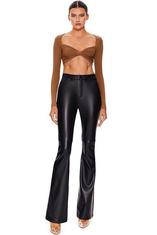 SODAMODA Eco-Leather Flared Pants (Category: Other Bottoms) located in Manila. Submitted by bluebubblegum (Listing ID 1431842832, Image 2). Description: - used once only - orig price: 749 AED.