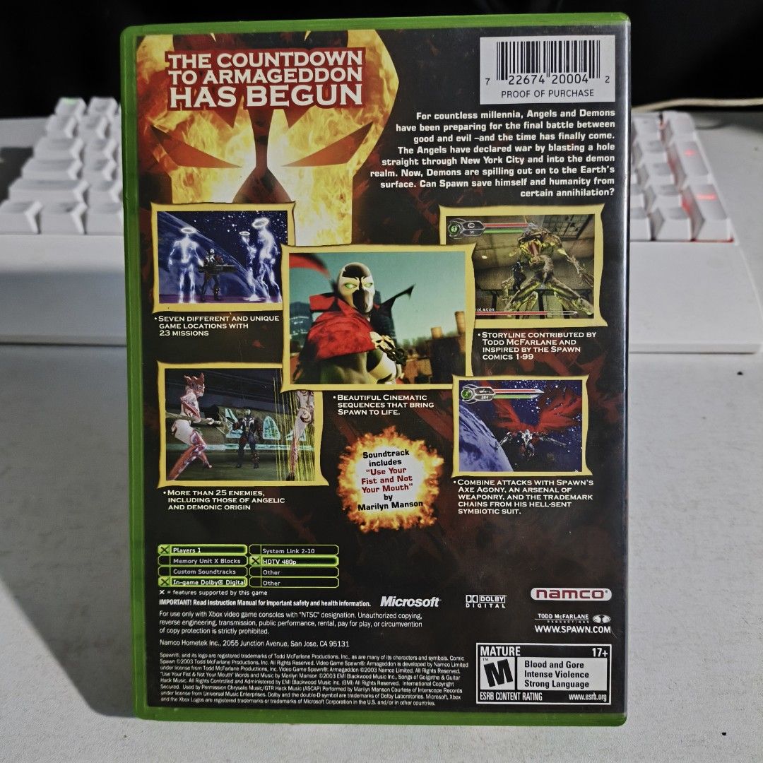 Spawn Armageddon for Xbox OG(Rare🫣🔥) (Category: Xbox) located in Bangued. Submitted by mastershipper (Listing ID 1431871278, Image 2). Description: Spawn Armageddon Xbox OG -NTSC Region -with Manual -disc is still in a pristine condition -Hard to find selling it for only ₱1,500 Lowest in the Market na if you're interested just send me a message Shipping Nationwide thru LBC COP/COD or Via J&T For COD/COP Transactions, I'll ask for a small downpa